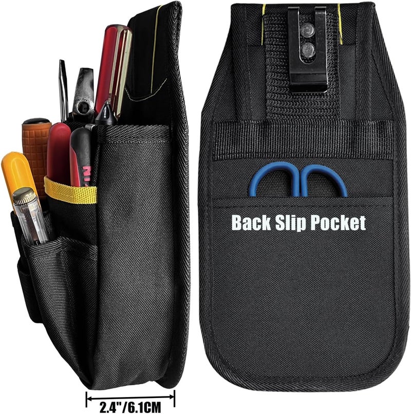 FAUDRECRO Small Tool Pouch with Belt Clip, Tool Pouch Holder,Multi Pocket Holster Organizer for Electrician Construction Maintenance,Durable Lightweight - Image 3